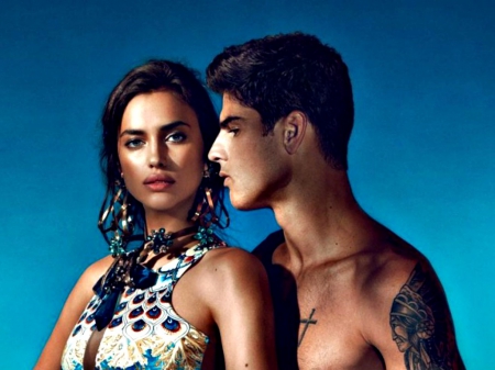 Irina Shayk - summer, model, irina shayk, girl, couple, woman, blue, man