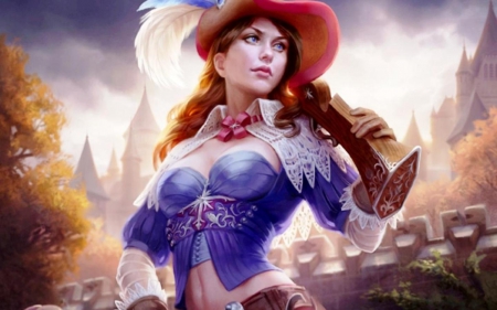 cow girl - beauty, art, hat, cowgirl