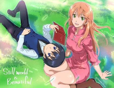 Livius & Nike - anime, romance, sorademo, long hair, nike, couple, love