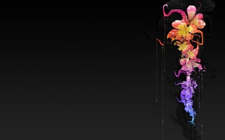 Multi-color Floral Abstract - colors, abstract, flowers, 3d and cg