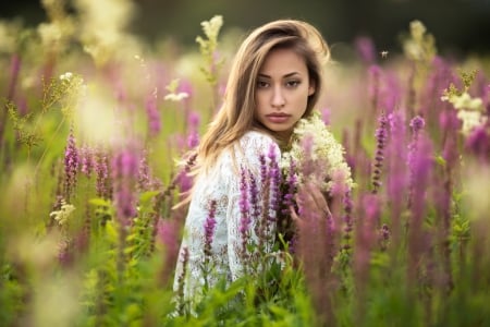 Summer Time â™¥ - mood, summer, outdoor, look, field of lavander, girl