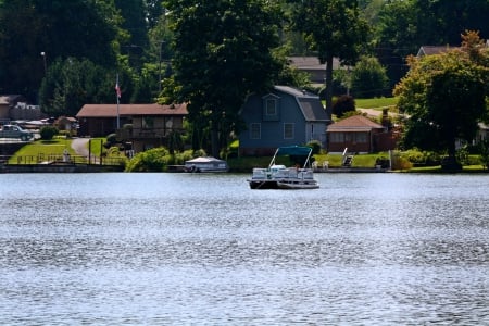 Out On The Lake - fishing, out on the lake, scenic lake, pretty lake, sailing