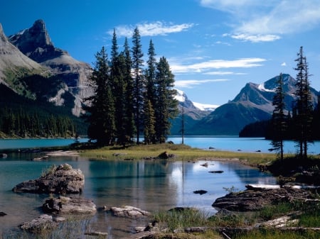 Spirit Island - Mountains, Canada, Lake, Blue, Alberta