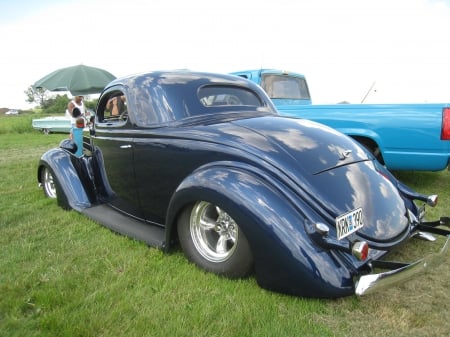 Car-Show - sky, low-rider, car, blue, summer, grass, car-show