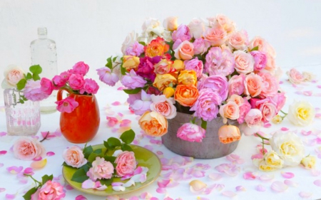 Still Life - colorful, flowers, still life, roses