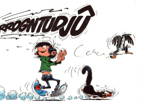 Gaston Lagaffe - animals, white, comic, cartoons, france, cool, cute, gaston, lagaffe, adorable, cat, cartoon, colored, funny, lovely, bird, andre franquin, gaston lagaffe, comics, animal