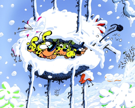 Marsupilami - sky, marsupilami, white, comic, cartoons, france, cool, cloud, cute, love, adorable, cartoon, colored, funny, spirou, lovely, andre franquin, blue, comics, animal