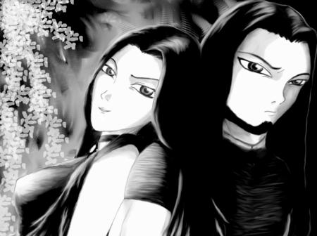 Jonathan & Amy - life-friends, black and white, anime, matthewmoore