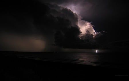 Cable Beach Storm - storm, beach, night, lightning, sky, australia