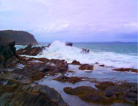 Big Waves - waves, beach, rocks