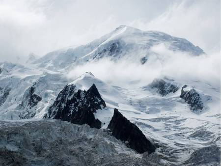 Mount Blanc - winter, rugged mountains, snow