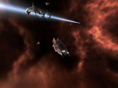 EVE online screenshot Stargate in use - video game, eve, space, science fiction, stargate