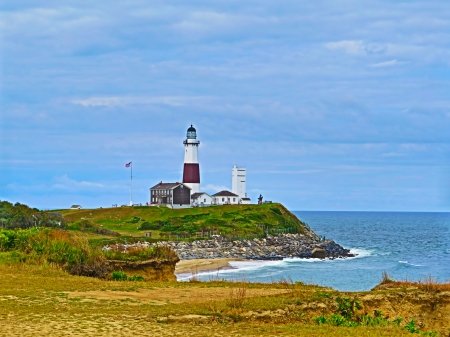 Montauk Lighthouse HDR - HDR, lighthouse, montauk, cliffs, new york