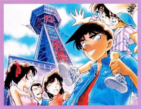 Detective Conan - heiji hattori, kogoro mouri, kazuha, conan edogawa, cute, detective conan, ran mouri