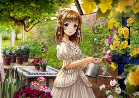 Florest and Garden, Background, Anime Background, Anime Scenery