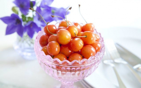 Cherries - cherries, food, fuits, bowl