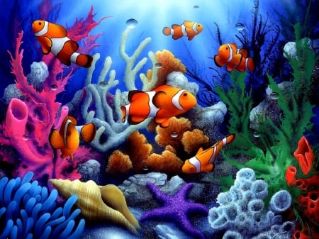 ★Perfect Sealife★ - pretty, attractions in dreams, blue, creative pre-made, dolphins, sealife, corals, seahorses, oceans, starfishes, beautiful, fishes, colors, lovely, colorful, nature, underwater, love four seasons, animals