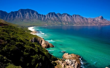 Coast of Cape Town, South Africa - oceans, beaches, paradise, turquoise, mountains