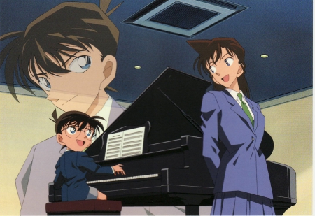 Detective Conan - piano, shinichi kudo, conan edogawa, detective conan, ran mouri