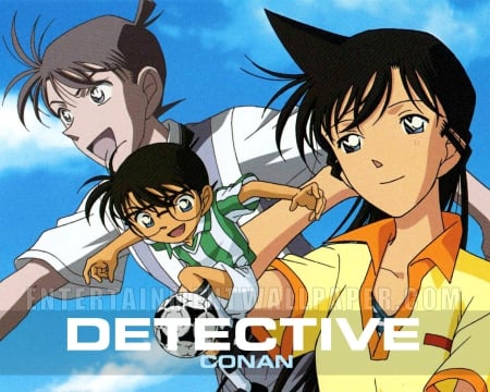 Detective Conan - shinichi kudo, conan edogawa, soccer, detective conan, ran mouri