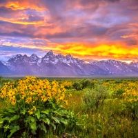 Teton Sunset At The End Of A Stormy Day