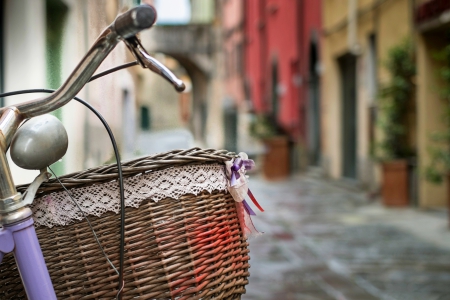 Beautiful... - bokeh, bike, town, city, splendor, basket, bycicle