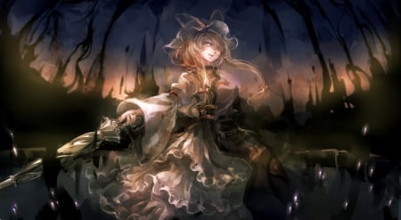 The True Darkness - touhou, umbrella, anime, darkness, dress, yakumo yukari