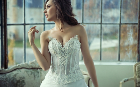 Beautiful Bride - window, bride, woman, model