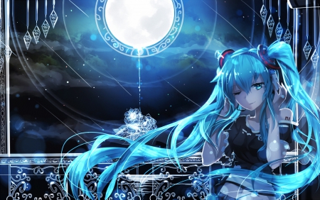 Under the Blue - nice, beauty, female, twintail, aqua hair, anime girl, miku hatsune, glowing, pretty, anime, miku, twin tail, hatsune miku, eautiful, girl, twintails, light, long hair, lovely, shining, cg, hatsune, vocaloids, hd, glow, blue hair, twin tails, vocaloid, blue, beautiful, sweet