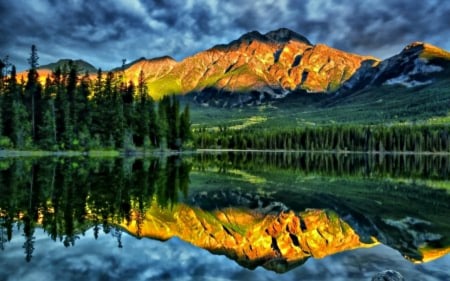 Mountain Refelction - nature, water, mountain, reflection