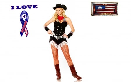 Cowgirl Patriot - women, patriot, fun, female, America, freedom, models, girls, cowgirls, Veterans Day, famous, westerns