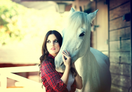 Friendship - horse, female, cowgirl, brunette