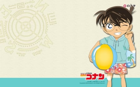 Detective Conan - Cute, Swimsuit, Megane, Detective Conan, Summer theme, Conan Edogawa, Jacket, Beach Ball, Male