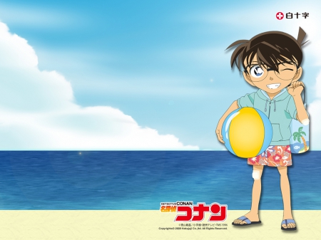 Conan Edogawa - male, megane, swimsuit, summer theme, conan edogawa, cute, detective conan