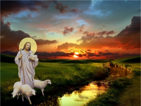 Good shepherd - christ, jesus, sheep, god, shepherd