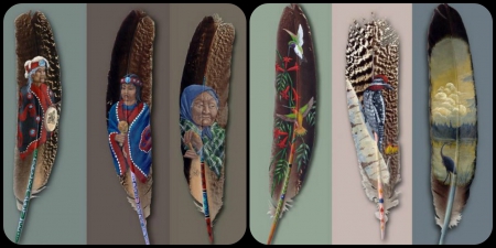 FEATHER PAINTING - feather, collage, painting, pretty