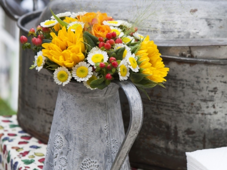 Beautiful Flowers - flowers, vase, style, petals