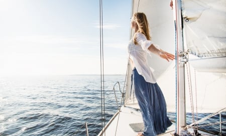 * Feeling free * - free, water, ship, girl, freedom, sea, sun