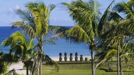 Chilean Beach - nature, oceans, beaches, trees, chile