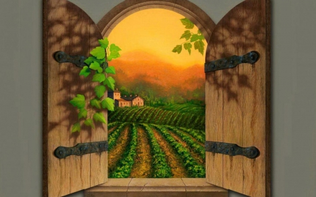 tuscan sun - art, door, tuscan, sun