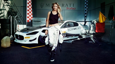 Heidi Klum - race, beauty, car, blonde, model