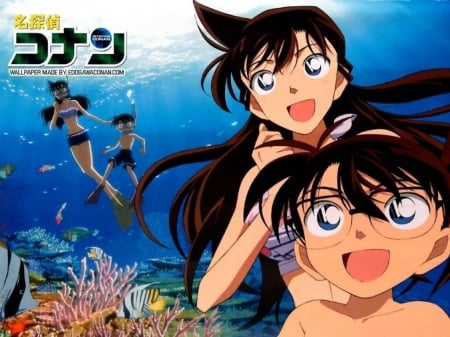 Detective Conan - Cute, Detective Conan, Female, Conan Edogawa, Ran Mouri, Male, Sea