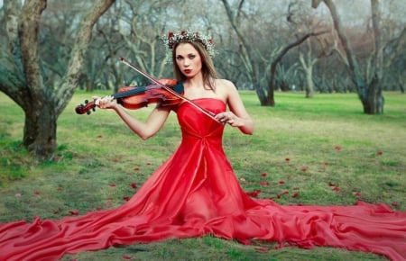 Beauty - lady, violin, model, fashion