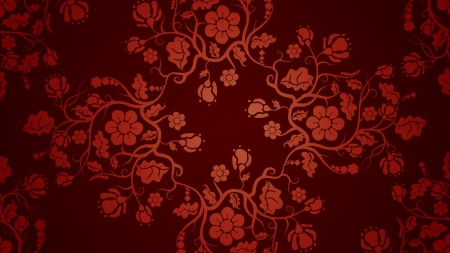 Floral Pattern - graphics, red, vector, floral, pattern