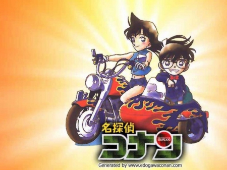 Detective Conan - Cute, Detective Conan, Conan Edogawa, Ran Mouri, Motorcycle