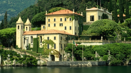 Italian Architecture - architecture, houses, lake, italy