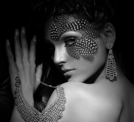 artistic face - black, white, photography, fashion, models, makeup