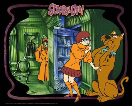 scooby doo - doo, bookcase, scooby, velma