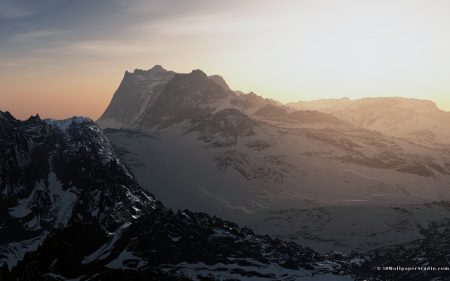 arctic spring - cloud, sky, snow, mountian