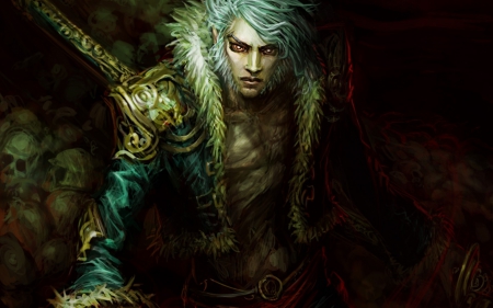 Castlevania - alucard castlevania, fantasy, black, dark, vampire, blue, man, art